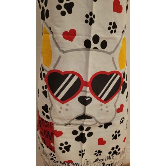 Coquette White Poodle Puppy Dog Apron - Cute Poodle Design  Pet Apron, Cute Apron, White Apron